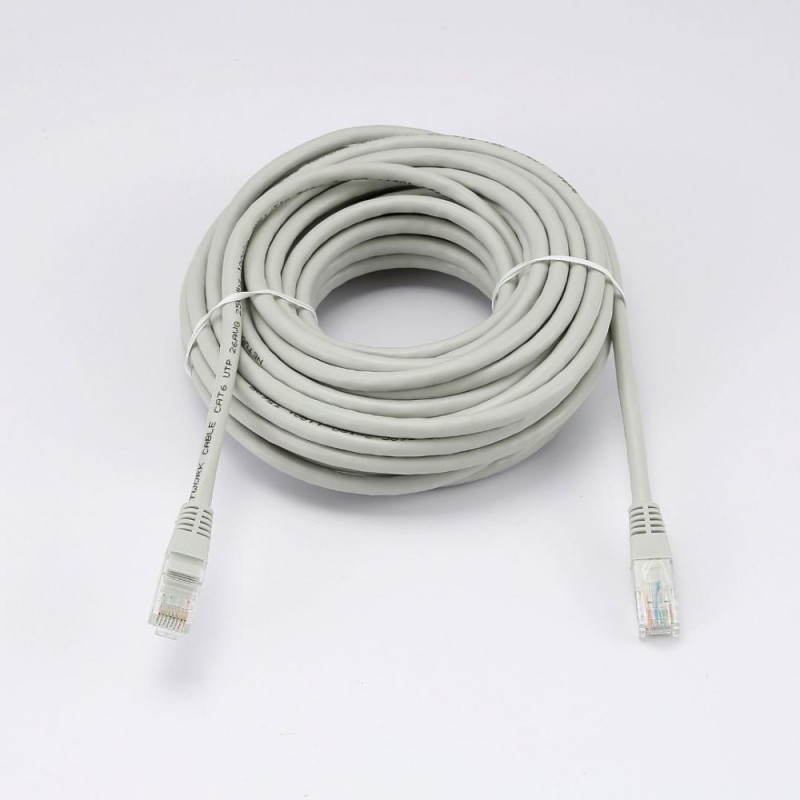 Câble RJ45 Male Male droit CAT6 U UTP Longueur 10M Gris en