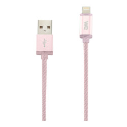 Câble USB Apple Lightning nylon LED 1m coloris OR ROSE LED rouge