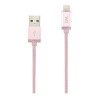 Câble USB Apple Lightning nylon LED 1m coloris OR ROSE LED rouge