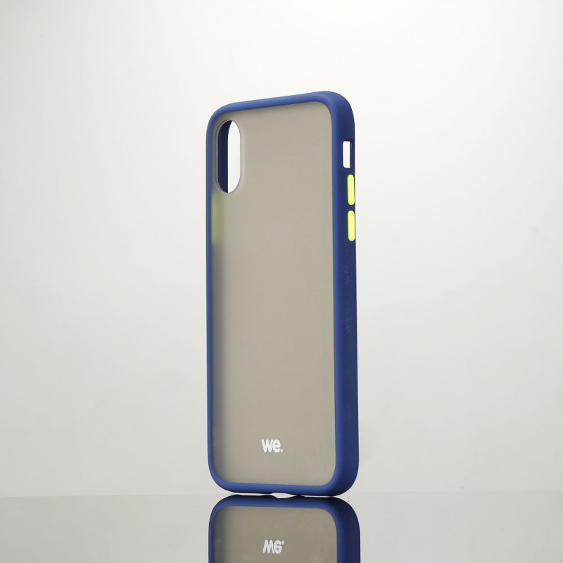 We Coque de protection RUBBER APPLE IPHONE X XS Bleu Dos tran