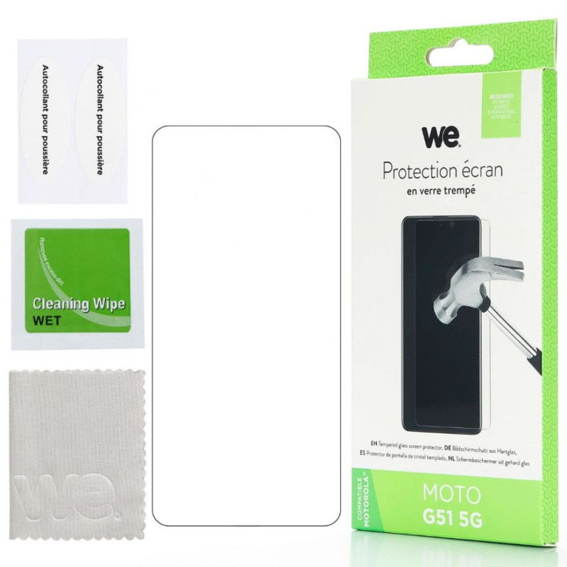 WE Verre trempé MOTOROLA G51 Protection écran anti rayures 